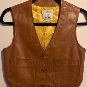 Rare Vintage Kassel Brothers 100% Leather Vest – Brown, Size 6